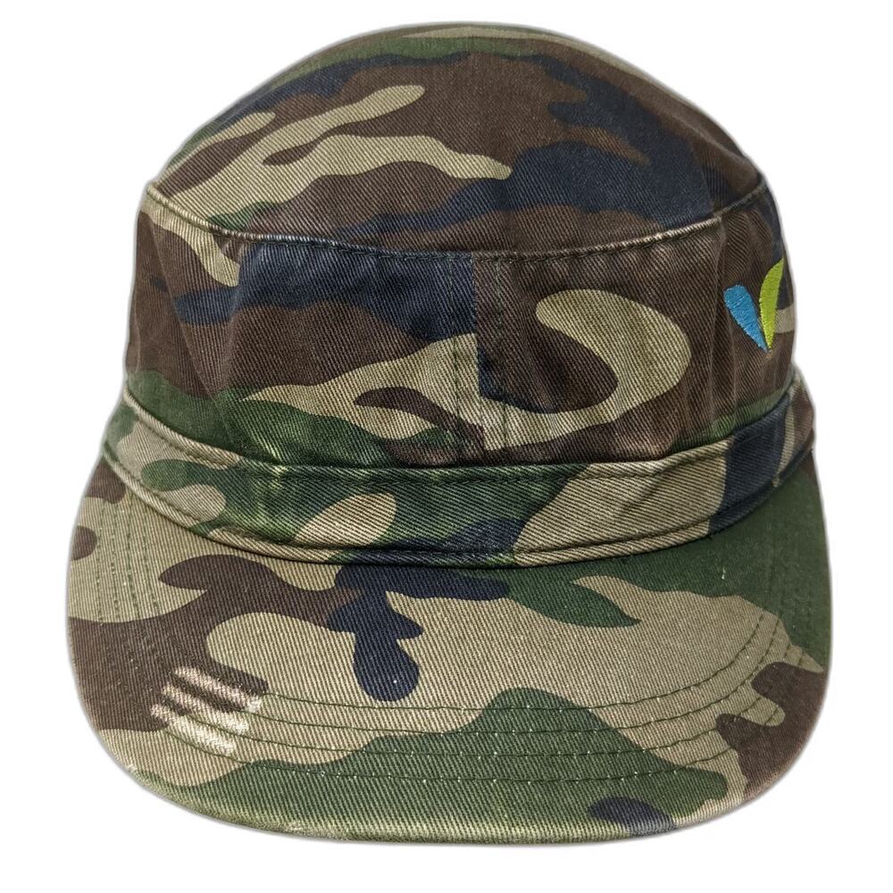 District Threads Army Cap Green One Size Camo Snowbird Ski Resort Distressed Hat